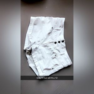 White jean shorts
